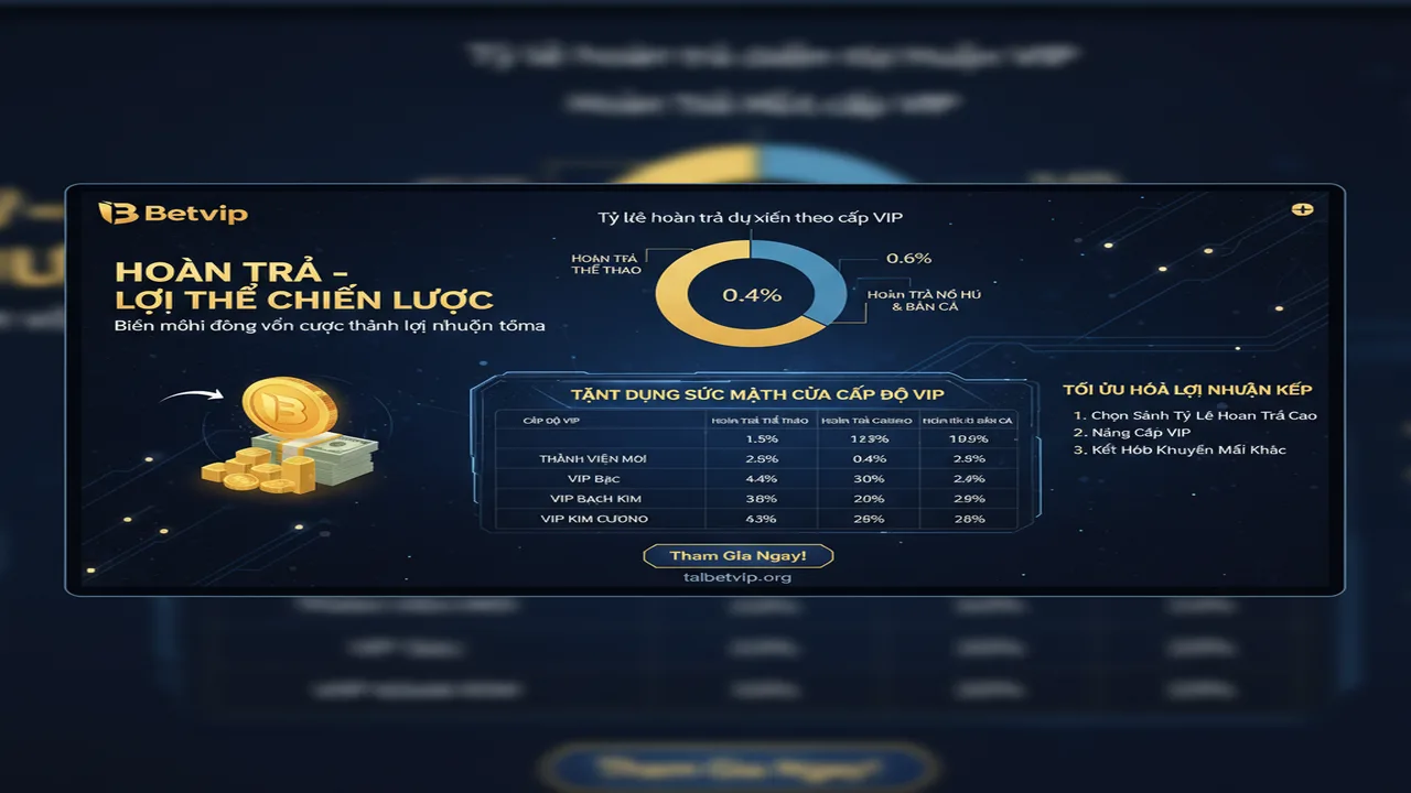 Tối ưu hoàn trả Betvip