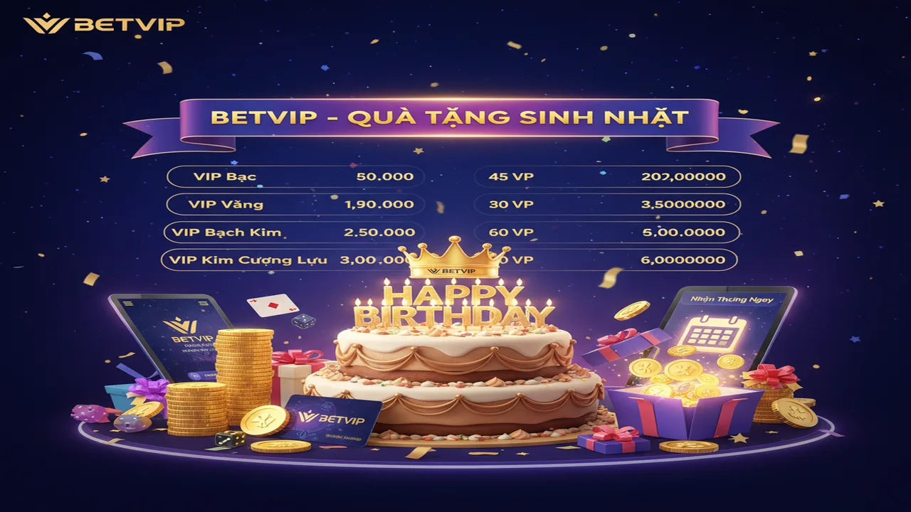 Quà tặng sinh nhật Betvip